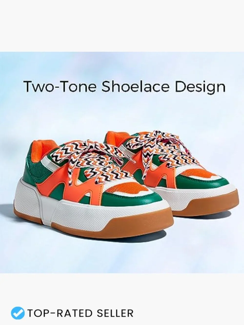 Platform Fashion Sneakers Thick Sole Lace-Up Comfortable Casual Walking Shoes